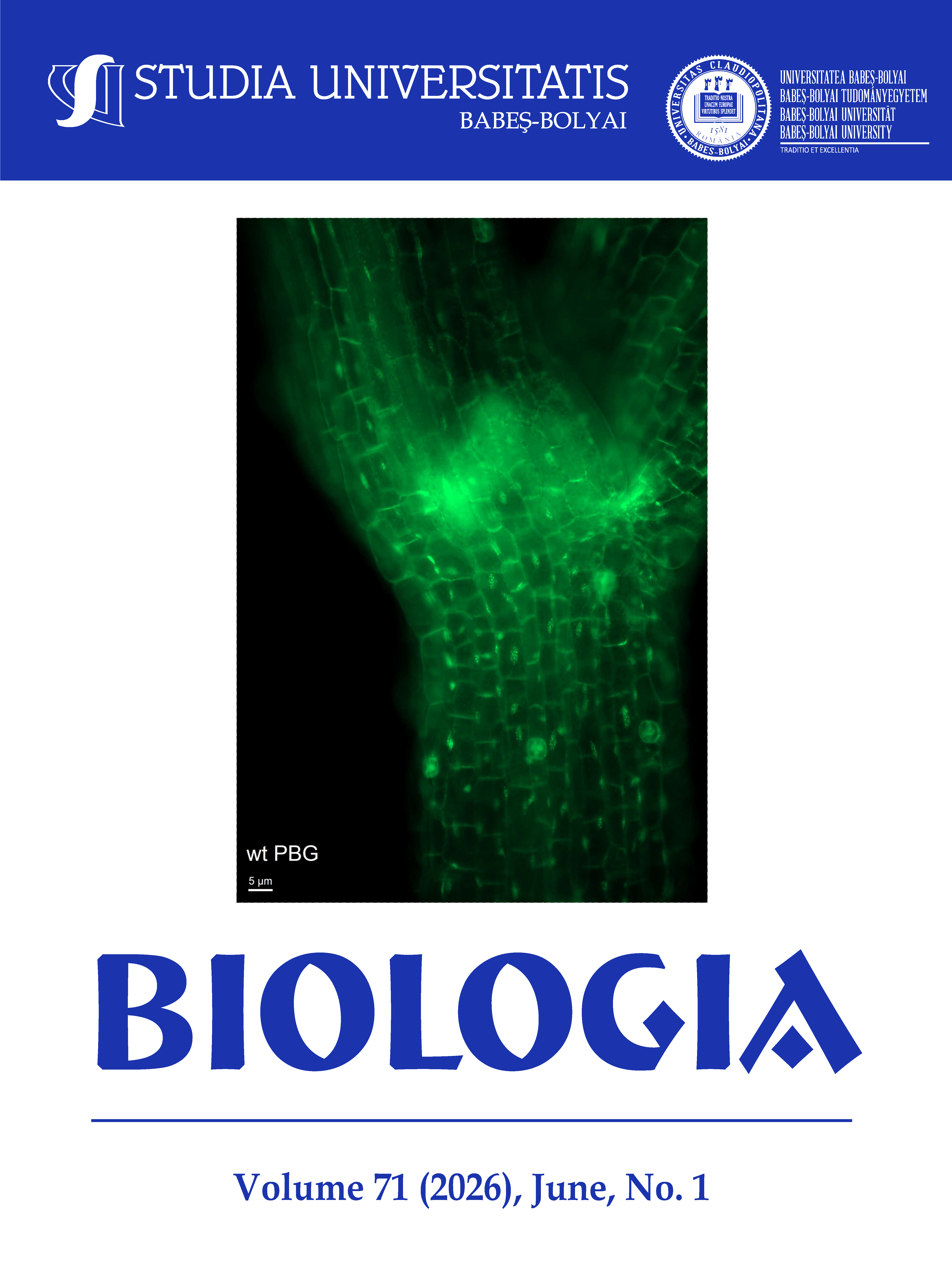 STUDIA UBB BIOLOGIA, Volume 71 (LXXI), No. 1, June 2026