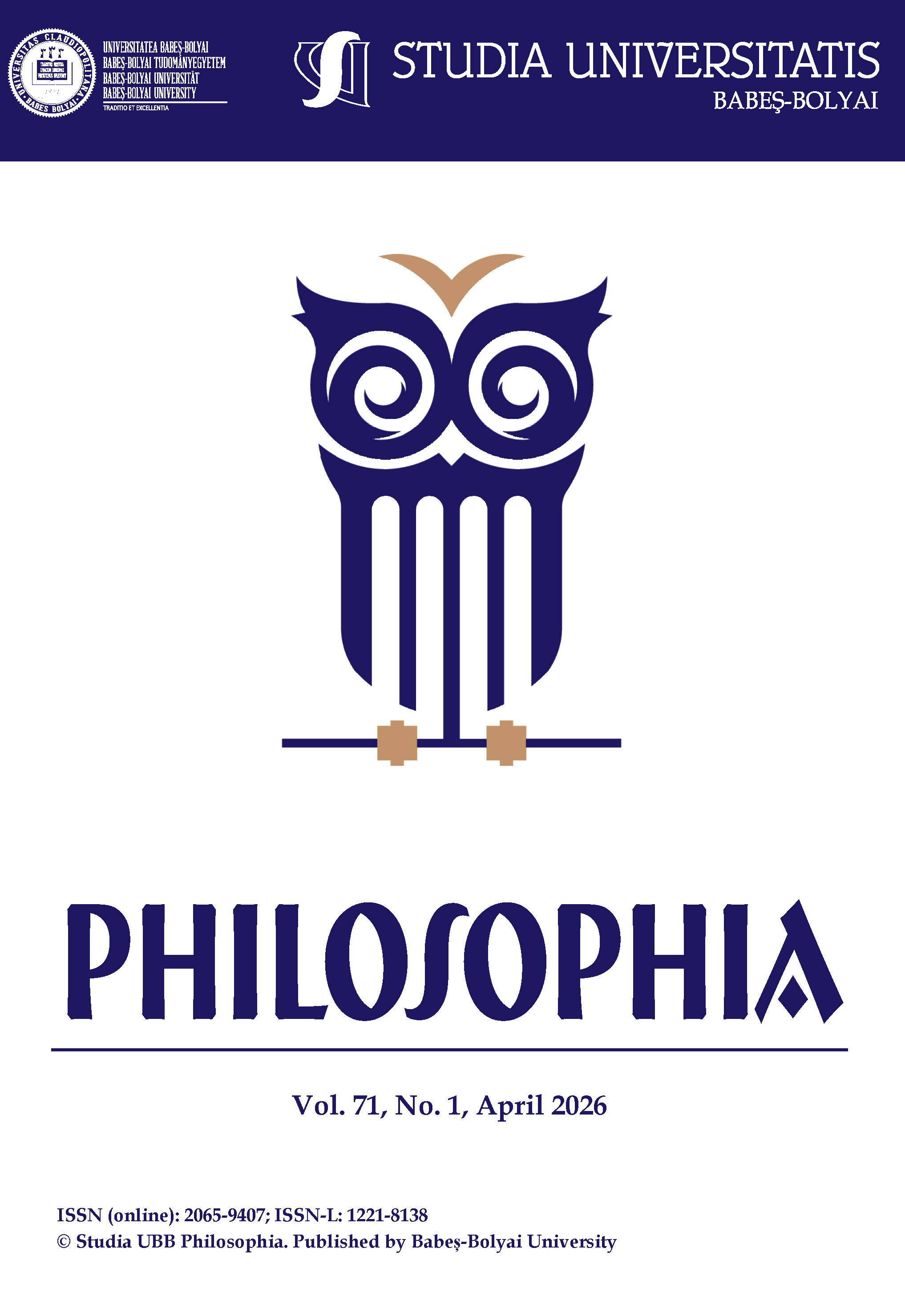 STUDIA UBB PHILOSOPHIA, Volume 71 (LXXI), No. 1, April 2026