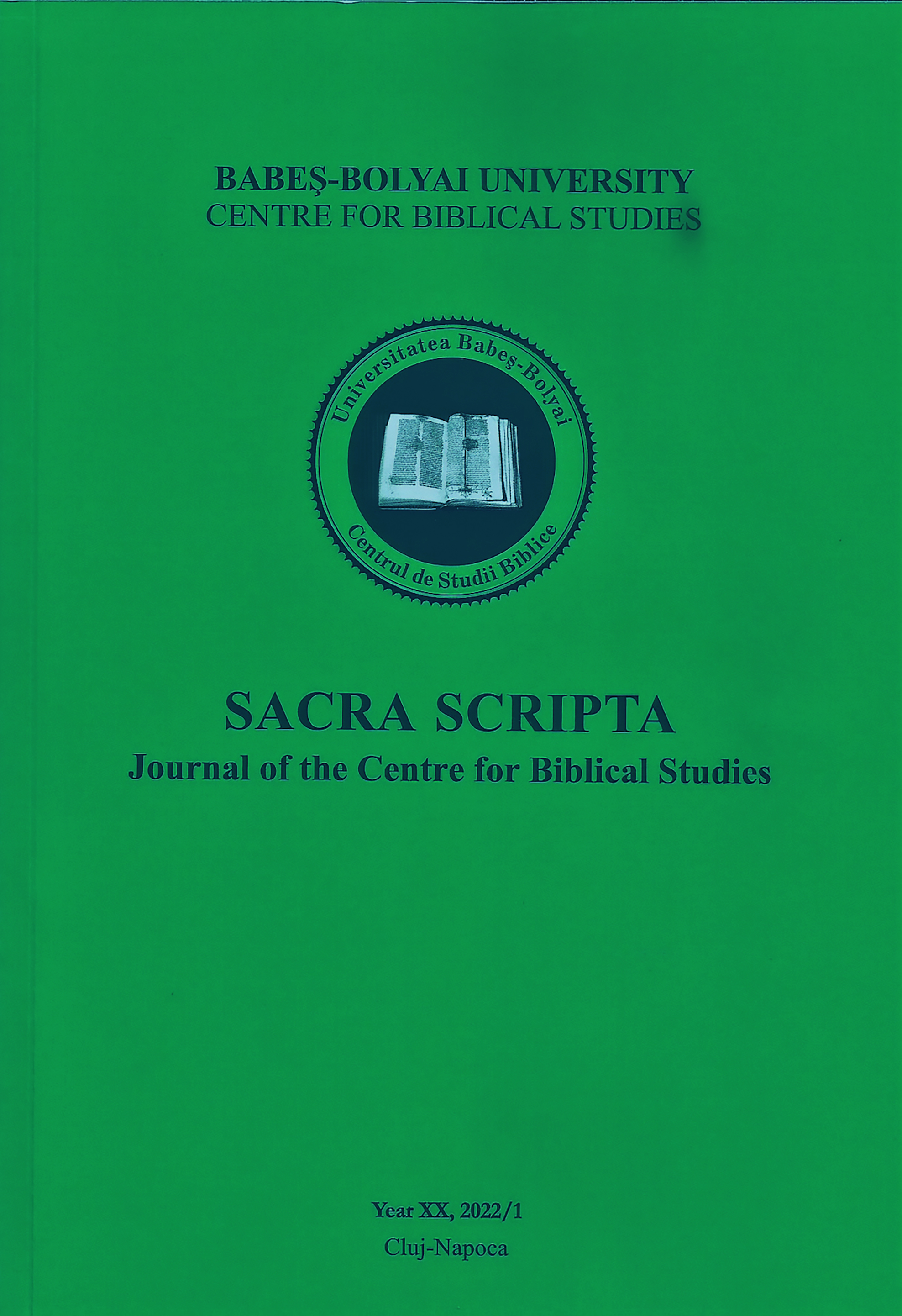 Sacra Scripta, XX, 2022/1, Cluj-Napoca, Romania