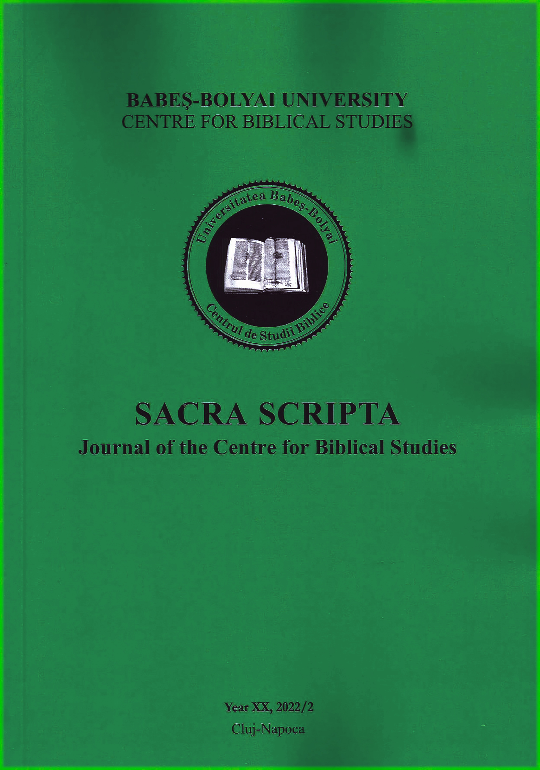 Sacra Scripta, XX, 2022/2, Cluj-Napoca, Romania